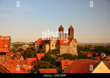 Kirche, Romanik, UNESCO-Weltkulturerbestätten, Stiftskirche St.Servatius, 10.Jh., Quedlinburg, Sachsen-Anhalt, Deutschland Stockfoto