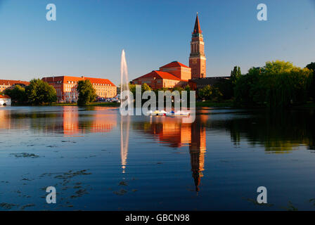 Rathaus, Oper, Kleiner Kiel, Weiher, Kiel, Schleswig-Holstein, Deutschland Stockfoto