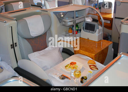 Flugzeug, Emirate, Passagierflugzeug, der Airbus A380 Stockfoto