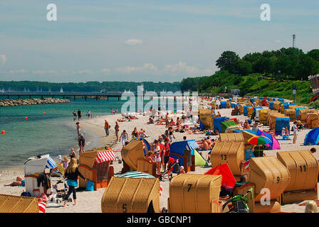 Sommer, Ostsee, Kieler Foerde, Schilksee, Badestrand, Urlauber, Kiel, Schleswig-Holstein, Deutschland Stockfoto