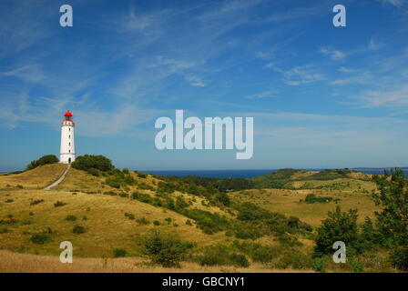 Leuchtturm Dornbusch, Ostseeinsel Hiddensee, Ostsee, Mecklenburg-Vorpommern, Deutschland Stockfoto