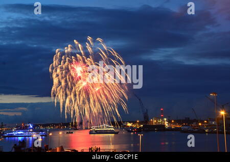 Binnenhafen, Feuerwerk, Foerde, Kieler Woche, Kiel, Schleswig-Holstein, Deutschland Stockfoto