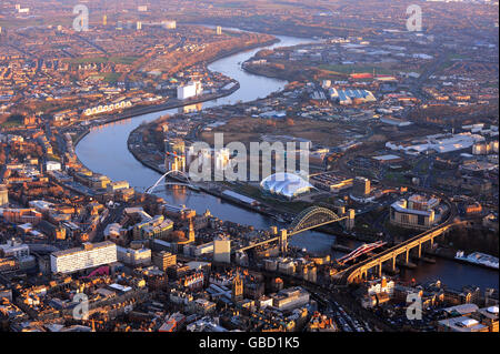 Eine Luftaufnahme des Stadtzentrums von Newcastle. 08/01/2009 Stockfoto