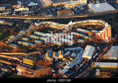 Eine Luftaufnahme der Byker Wall in Newcastle upon Tyne. 08/01/2009 Stockfoto