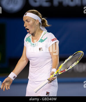Die Russin Svetlana Kuznetsova in Aktion während ihres Spiels gegen die Amerikanerin Serena Williams Stockfoto