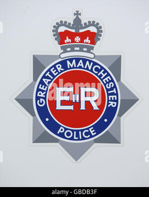 Abzeichen der Polizei von Manchester. Das Greater Manchester Police Abzeichen. Stockfoto