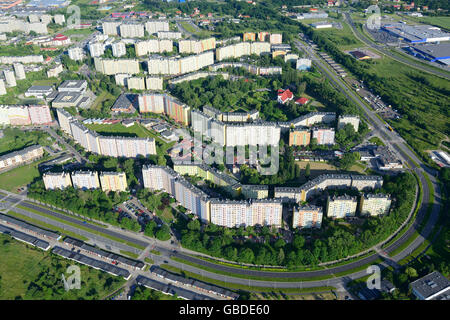 LUFTAUFNAHME. Wohnsiedlung. Walbrzych, Woiwodschaft Niederschlesien, Polen. Stockfoto