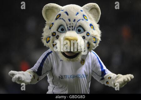 Fußball - Coca-Cola Football League One - Leeds United / Millwall - Elland Road. Leeds United Maskottchen Kop Kat Gesten vor dem Start Stockfoto