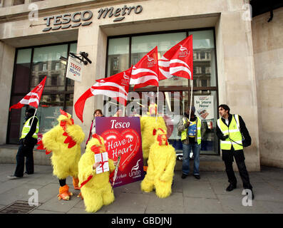 Tesco-protest Stockfoto