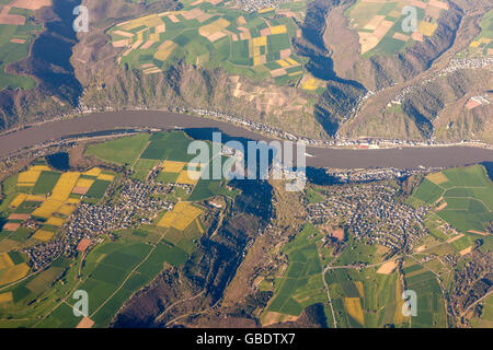 Luftaufnahme des Rheins in Deutschland Stockfoto