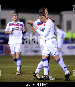 Fußball - Homecoming Scottish Cup - Fünfte Runde - Forfar Athletic gegen Rangers - Station Park. Kenny Miller von den Rangers feiert den Torreigen beim Spiel der fünften Runde des Scottish Cup im Station Park, Forfar. Stockfoto