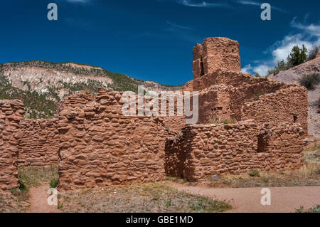 Ruinen von San José de Los Jemez Kirche und Convento, Jemez State Monument, Jemez Springs, New Mexico, USA Stockfoto