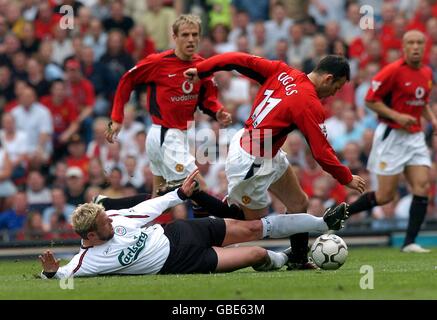 Fußball - FA Barclaycard Premiership - Manchester United gegen Liverpool Stockfoto