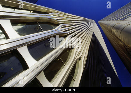 Geographie / Reisen, USA, New York, New York City, Gebäude, World Trade Center, Außenansicht, Bj.: 1966 - 1973, Abgerissen: 11.9.2001, Architekt: Minoru Yamasaki, 1980er, , Zusatzrechte-Clearences-nicht vorhanden Stockfoto