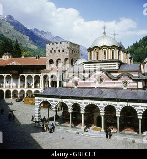 Architektur, Kirchen und Klöster, Bulgarien, Außenansicht, Innenhof, 1960er Jahre, zusätzliche-Rechte-Clearences-nicht vorhanden Stockfoto