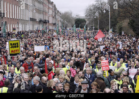 Protestmarsch in Dublin Stockfoto