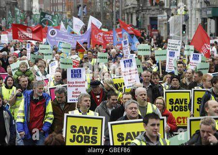 Protestmarsch in Dublin Stockfoto