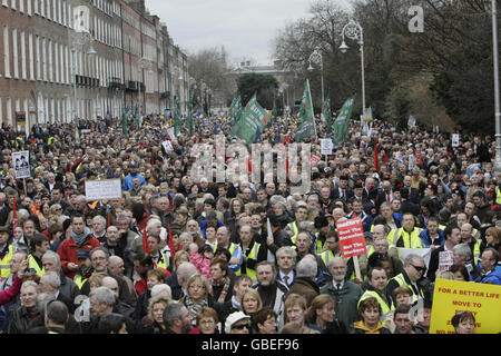 Protestmarsch in Dublin Stockfoto