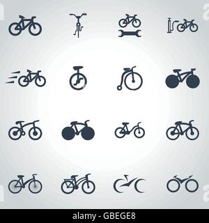 Vector Schwarz Fahrrad-Icon-set Stock Vektor
