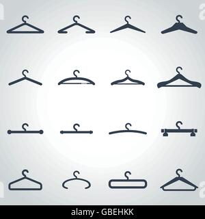 Vektor schwarze Bügel-Icon-set Stock Vektor