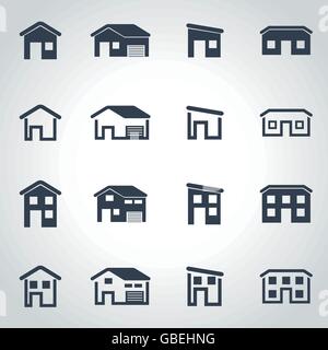 Vektor-Schwarz-Haus-Icon-set Stock Vektor
