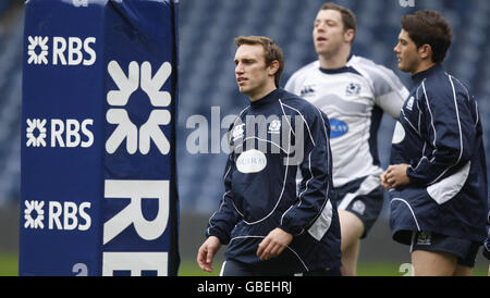 Murrayfield Rugby-Union - Schottland Kapitän laufen- Stockfoto