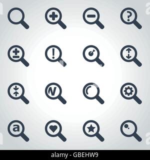 Vektor schwarze Lupe-Icon-set Stock Vektor