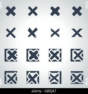 Vektor schwarze abgelehnt-Icon-set Stock Vektor