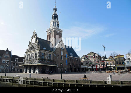 de Waag, Käse-Museum, Haus der ehemaligen wiegen, wiegen Haus, Alkmaar, Nordholland, Niederlande / Holland Stockfoto