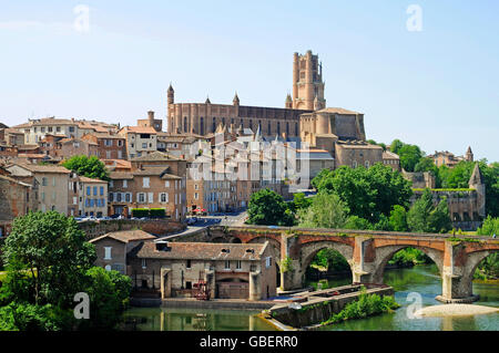 Kathedrale der Heiligen Cäcilia, Altstadt, Albi, Departement Tarn, Midi-Pyrénées, Frankreich / Cathedrale Sainte-Cécile d'Albi Stockfoto