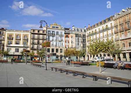 Platz Plaza del Castillo, Pamplona, Navarra, Spanien Stockfoto