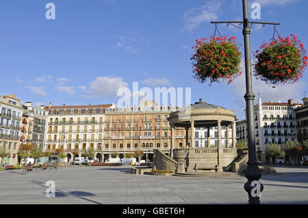 Plaza del Castillo, Pamplona, Navarra, Spanien Stockfoto