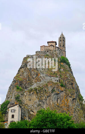 Kirche Saint-Michel d ' Aiguilhe, Le Puy-En-Velay, Departement Haute-Loire, Auvergne, Frankreich Stockfoto