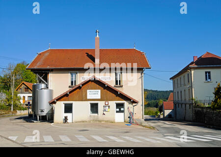 Käse, Milchprodukte, Ouhans, Dorf, Pontarlier, Departement Doubs, Franche, Frankreich Stockfoto