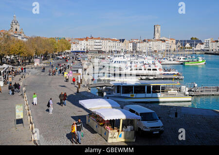 Hafen, Uferpromenade, La Rochelle, Departement Charente-Maritime, Poitou-Charentes, Frankreich Stockfoto