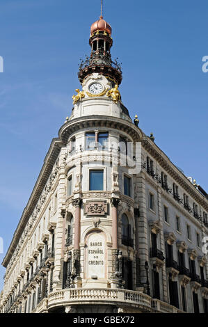 Banco Espanol de Credito, Kredit Bank, Calle de Alcalá, Madrid, Spanien-Spanisch Stockfoto