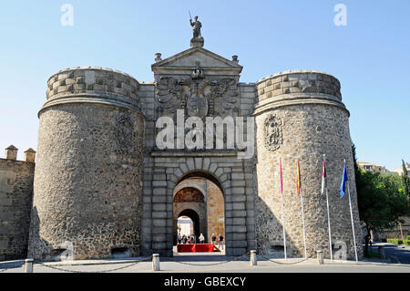 Puerta Vieja de Bisagra, Bisagra Stadttor, Toledo, Kastilien-La Mancha, Spanien Stockfoto