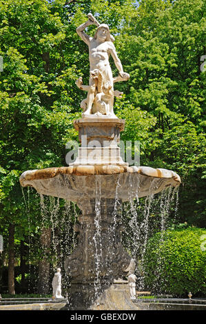 Brunnenfigur, Jardin De La Isla, Royal Park, Aranjuez, Provinz Madrid, Spanien Stockfoto
