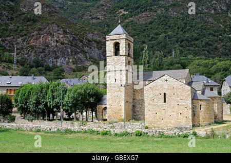 Sant Feliu, romanische Kirche, Barruera, La Vall de Boi Tal, Pyrenäen, Provinz LLeida, Katalonien, Spanien Stockfoto