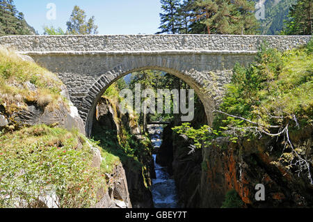 Pont d ' Espagne, Spanisch zu überbrücken, Cauterets, Midi Pyrenees, Pyrenäen, Departement Hautes-Pyrénées, Frankreich Stockfoto