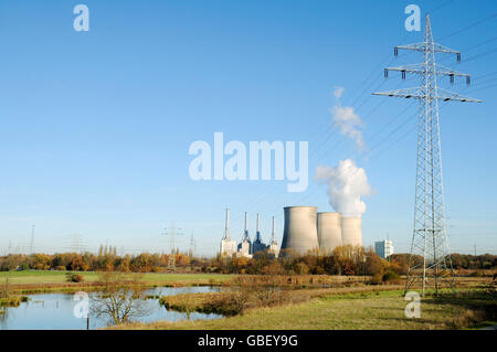 Erneuert Anlage, RWE Power AG, Tibaum Naturschutzgebiet, Stockum-Werne, Nordrhein-Westfalen, Deutschland / Combined Cycle Power Plant, Kohle, Erdgas Stockfoto