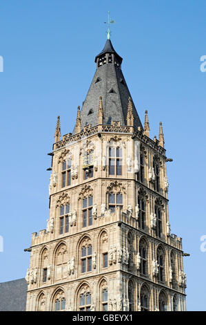 Rathausturm, Historisches Rathaus, Köln, Koeln, Rheinland, Nordrhein-Westfalen, Deutschland / Köln Stockfoto