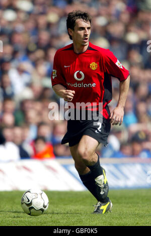 Fußball - FA Barclaycard Premiership - Portsmouth / Manchester United. Gary Neville, Manchester United Stockfoto