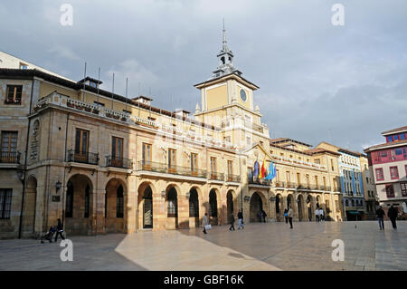 Rathaus, Plaza De La Constitución, Oviedo, Asturien, Spanin Stockfoto