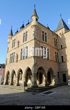 Dingstuhl oder Nimstal, ehemaligen Gerichtsgebäude, Marktplatz, Marktplatz, Echternach, Luxemburg Stockfoto