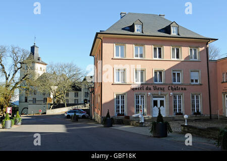 Hotel du Vieux Chateau, Burg, Wiltz, Luxemburg Stockfoto