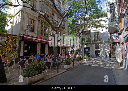 Strassencafé, Straßencafé, Restaurant, Barrio del Carmen, Bezirk, Valencia, Spanien, Europa Stockfoto