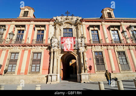 Der Palast des Erzbischofs, Palacio Arzobispal, Bischofspalast, Plaza Virgen de Los Reyes, Quadrat, Sevilla, Sevilla, Provinz Sevilla, Andalusien, Spanien, Europa Stockfoto