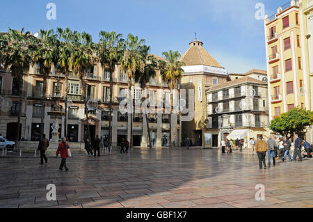 Plaza De La Constitución, quadratisch, Malaga, Costa Del Sol, Provinz Malaga, Andalusien, Spanien, Europa Stockfoto