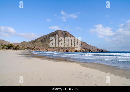 Playa de Los Genoveses, Strand, Cabo de Gata-Nijar Naturpark, Biosphärenreservat, Provinz Almeria, Andalusien, Spanien, Europa Stockfoto